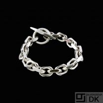 Danish Sterling Silver Anchor Chain Bracelet. 77g.