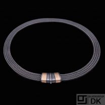 Danish Sterling Silver Necklace with 14k gold.
