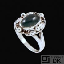 Georg Jensen. Sterlling Silver Ring with Green Agate #1