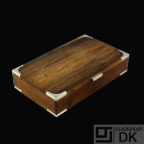 Hans Hansen. Rio Rosewood Box with Inlaid Sterling Silver - Denmark - 1960s