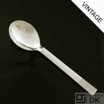 Georg Jensen Silver Dessert Spoon, Round - Parallel/ Relief 021B