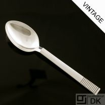 Georg Jensen Silver Dessert Spoon, Pointed - Parallel/ Relief - VINTAGE