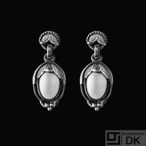 Georg Jensen. Sterling Silver Earrings of the Year 2010 with Silverstone - Heritage.