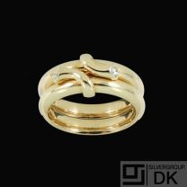 Georg Jensen. 18k Gold Ring with Diamonds - Magic Doppio.