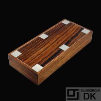 Hans Hansen. Rio Rosewood Box with Inlaid Sterling Silver - Denmark - 1960s