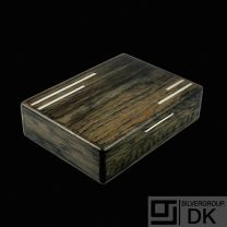 Andersen & Søhoel. Bog Oak Box with Inlaid Sterling Silver - 1960s