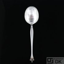 Sterling Silver Serving Spoon, 20 cm. Danish Crown / Dansk Krone.
