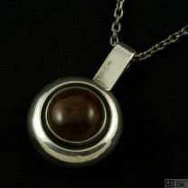 N. E. From - Denmark. Sterling Silver Pendant with Amber.