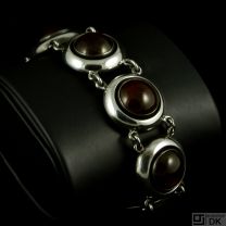 N. E. From. Danish Sterling Silver Bracelet with Amber. 1960s