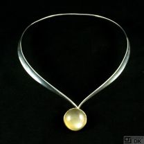 Just Andersen. Sterling Silver Neckring with Moonstone #904