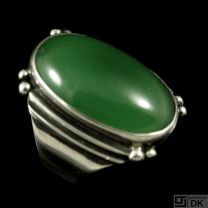 Børge Malling Jensen Sterling Silver Ring with Green Agate