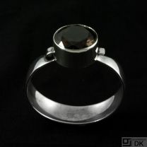 N. E. From - Denmark. Sterling Silver Bangle with Smoke Quartz. 1960s