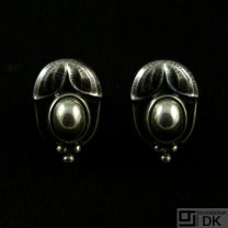 Georg Jensen Sterling Silver Ear Clips Of The Year 2003 - Heritage