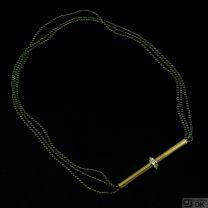 Ole Lynggaard. A three strand Hematite Pearl Necklace with 14k Gold Diamond Pendant.