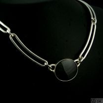 N. E. From - Denmark. Sterling Silver Necklace with Black Onyx- 1960s