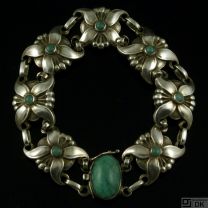 Georg Jensen Sterling Silver Bracelet #37 with Amazonite - 1933-44 Hallmarks