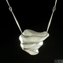 Georg Jensen. Sterling Silver Pendant Necklace #393 - Ole Kortzau 
