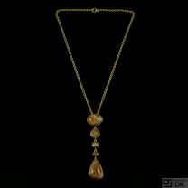 Karen Strand. 18k Gold Necklace with Sunstone / Sólarsteinn.