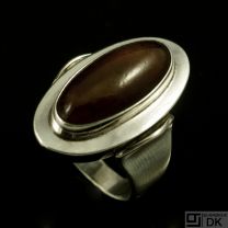 N.E. From - Denmark. Sterling Silver Ring with Amber. 1960s