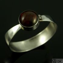 N.E. From. Sterling Silver Bangle with Amber. 1960s