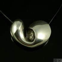 Lapponia. Sterling Silver Necklace with Leather Cord -  Poul Havgaard 1986