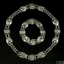 Georg Jensen Sterling Silver Necklace #1 & Bracelet #3 -1933-44 Hallmarks