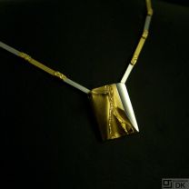 Lapponia. 14k Gold and Platinum Necklace - Björn Weckström - 1988