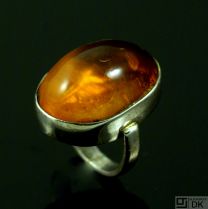 David Bendy. Danish Sterling Silver Ring with Amber 1960s