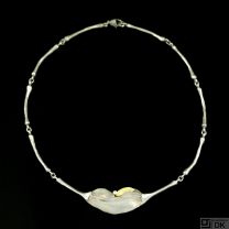 Djonna Larsson - Denmark. Sterling Silver Necklace with Gold and Diamond 0,03ct