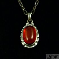 Georg Jensen Sterling Silver Pendant of the Year 2001 with Amber - Heritage