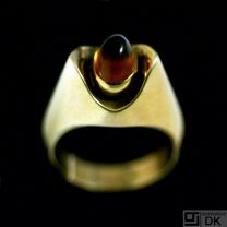 Bent Knudsen - Denmark. 14k Gold Ring with Citrine - 1960s