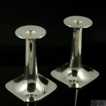 Hans Bunde / Cohr. A pair of Sterling Silver Candlesticks. Denmark - 1950s