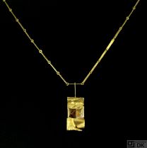 Lapponia. 14k Gold Necklace with Quartz - Björn Weckström - 1974