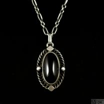 Georg Jensen Sterling Silver Pendant of the Year 2004 with Black Onyx - Heritage.