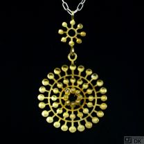Bent Exner (1932-2006). Fire-gilded Sterling Silver Pendant Necklace with small acrylic glass balls. 1950-60s
