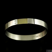 Georg Jensen Sterling Silver Bangle with 18k Gold and diamonds #334B