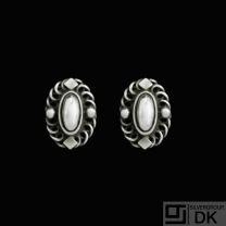 Georg Jensen. Sterling Silver Earrings of the Year 2004 with Silverstone - Heritage.