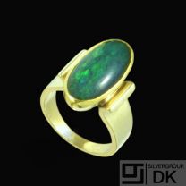 Danish 14k Gold Ring with Opal.