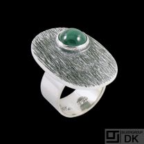 Flemming Knudsen. Sterling Silver Ring with Malachite - 1960s
