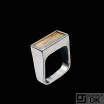 Frantz Hingelberg - Denmark. Sterling Silver Ring with 18k Gold.