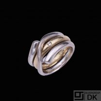 Georg Jensen. 18k Gold Ring with Diamond - Magic #1314 - 51mm.