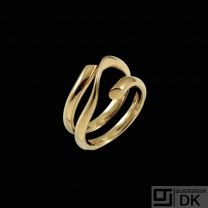 Georg Jensen. 18k Yellow Gold Ring. - Magic #1314 - 52 mm.