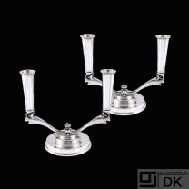 Georg Jensen. A pair of Sterling Silver Pyramid Candelabra #830A - Harald Nielsen