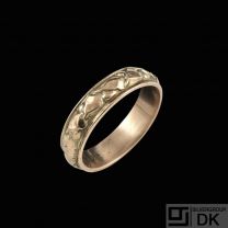Georg Jensen. Art Nouveau 14k Gold Ring #122 - 50mm