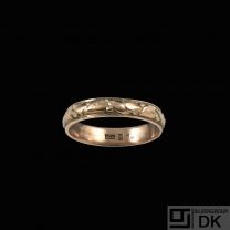 Georg Jensen. Art Nouveau 14k Gold Ring #122 - 61mm.