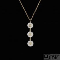 Georg Jensen. Gilded Sterling Silver Daisy Necklace.