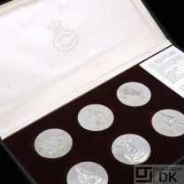 Georg Jensen. Set of six Sterling Silver H.C. Andersen Medallions - Arno Malinowski