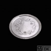 Georg Jensen. Hammered Sterling Silver Glass Coaster #51A.