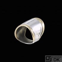 Georg Jensen. Sterling Silver & 18k Gold Ring #243 - Left Pinky - 54mm.