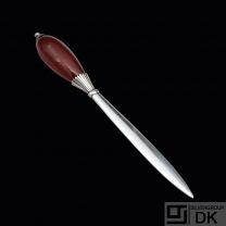 Georg Jensen. Sterling Silver Letter Opener with Carnelian #202. 